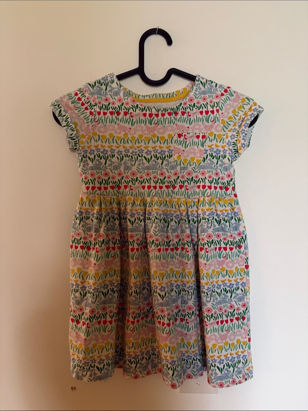 Boden Girls Floral Tulip Print Dress in Yellow, Red, Pink, Green, Blue